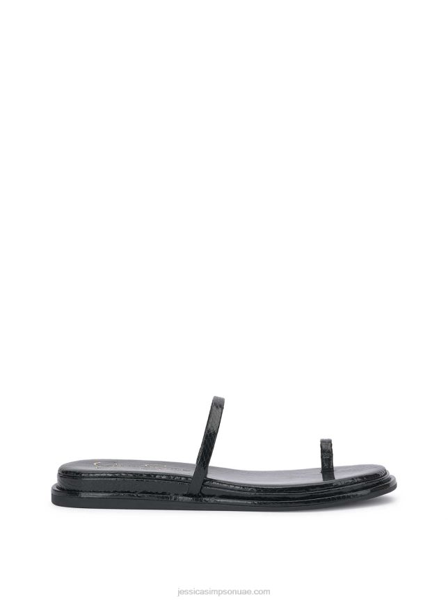 صندل مالحة مسطح باللون الأسود Jessica Simpson BB6J0F103
