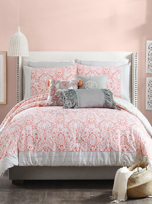 طقم لحاف قابل للعكس من الجملونات المرجانية Jessica Simpson BB6J0F1054