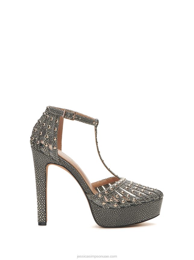 بكير كعب عالي باللونين الأسود والأبيض Jessica Simpson BB6J0F218