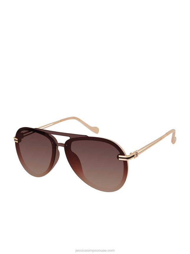 النظارات الشمسية الطيار المعدنية في عارية Jessica Simpson BB6J0F946