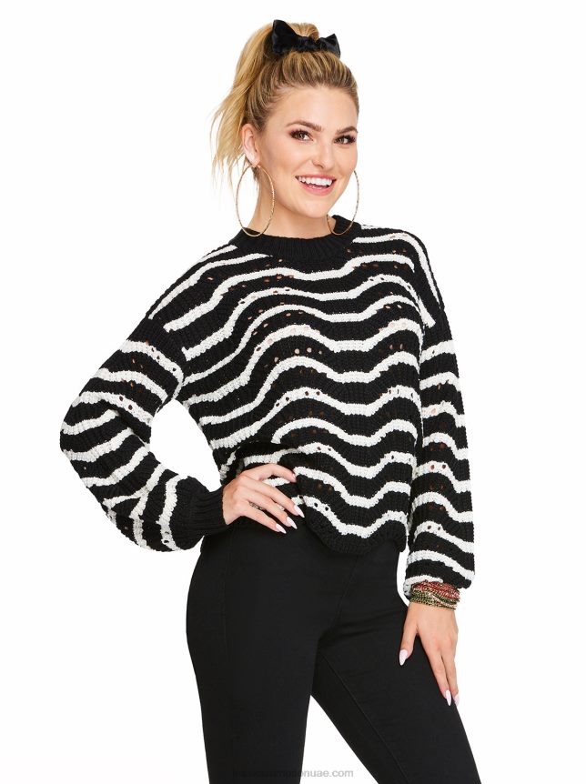سترة fayette في شريط أسود Jessica Simpson BB6J0F587