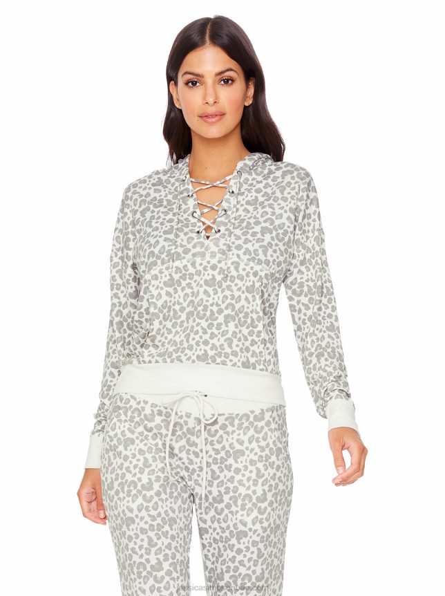 غطاء للرأس من sunnyside باللون الفضي مزركش باللون الفهد Jessica Simpson BB6J0F674